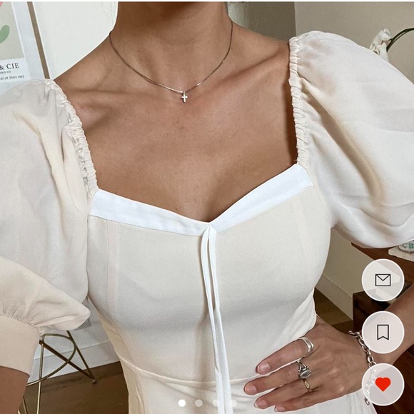 Jing chiffon puff sleeve dress - Picture 2 of 2